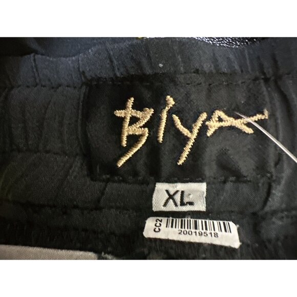 Biya by Johnny Was Silk Floral Print Black & Gray Pants Size XL - Picture 7 of 8